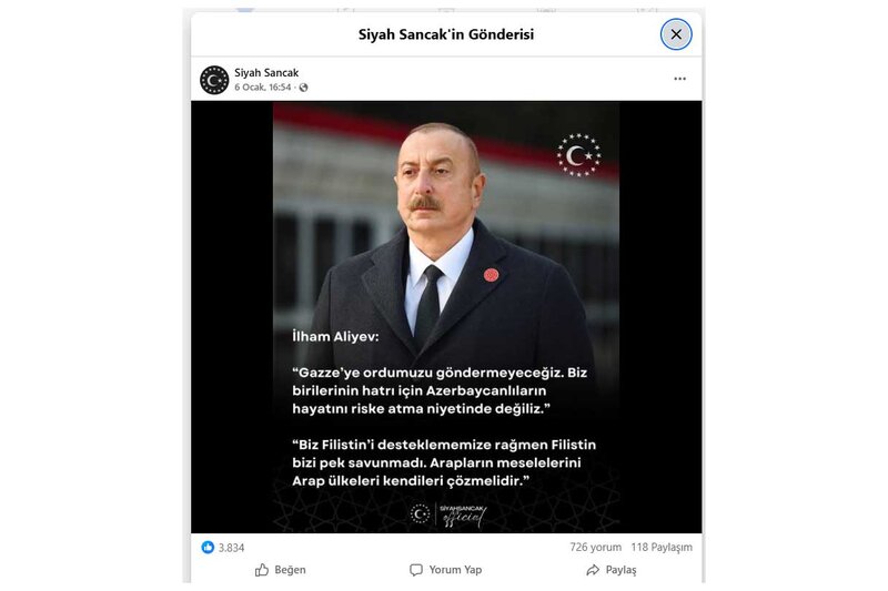 İlham Əliyevin Qəzza ilə bağlı mövqeyi Türkiyə gündəmində - Fotolar