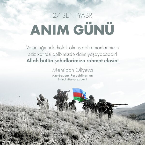 Mehriban Əliyeva Anım Günü ilə bağlı paylaşım etdi - FOTO