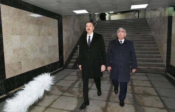 İlham Əliyev Bakıda yeraltı piyada keçidinin açılışında - YENİLƏNİB + FOTO