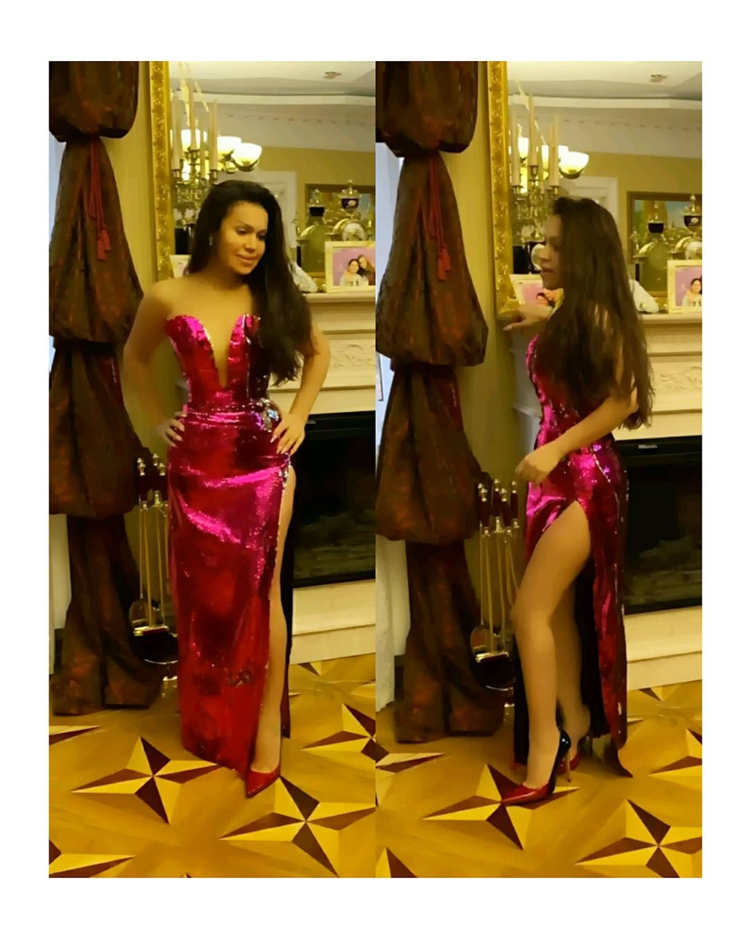 Rəqsanədən dərin yarıqlı libasda cəsur poza - FOTO