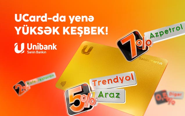 Unibank kartları ilə ödəniş edin, yüksək keşbek qazanın