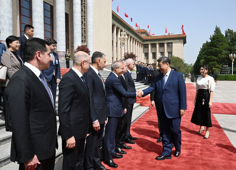 Azərbaycan Prezidentinin Çində rəsmi qarşılanma mərasimi olub - FOTOLAR