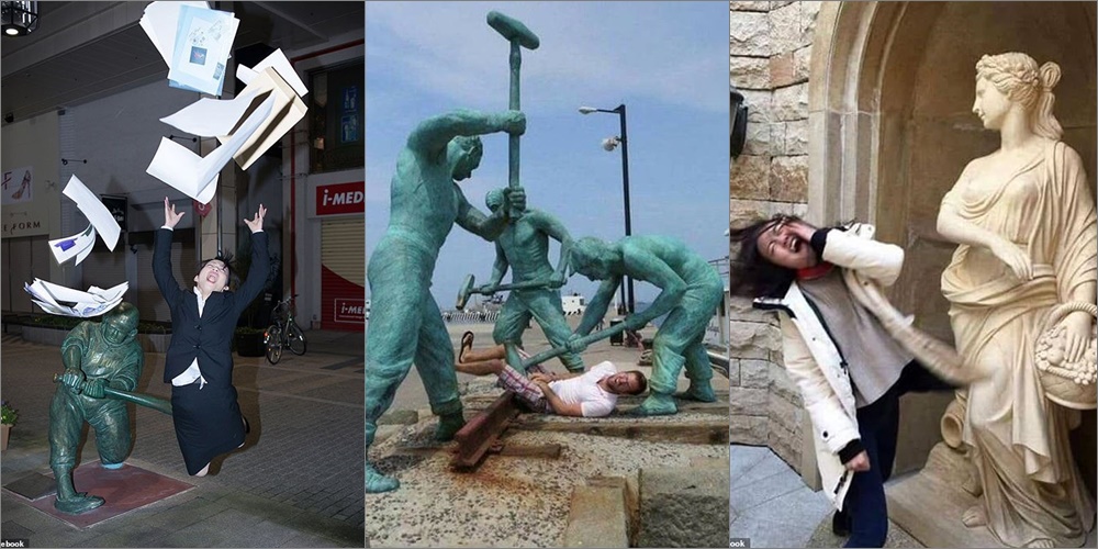İndi də heykəllər "müqavimət göstərir" – FOTO