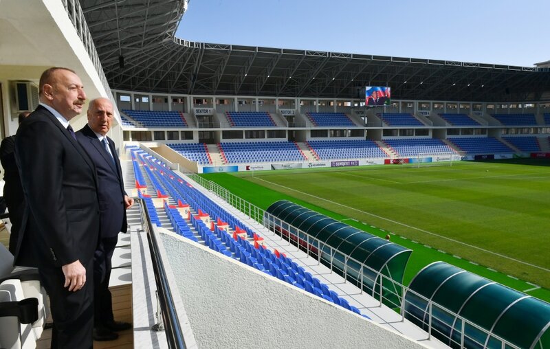 Prezident Sumqayıt şəhər stadionunda - FOTO