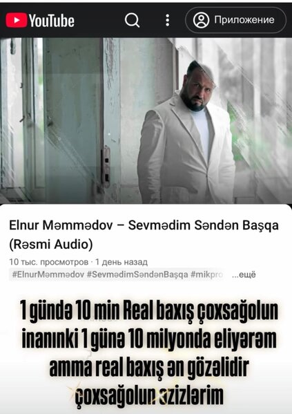 İstəsəm baxışları on milyon edərəm' - Elnur saxtalığı qınadı