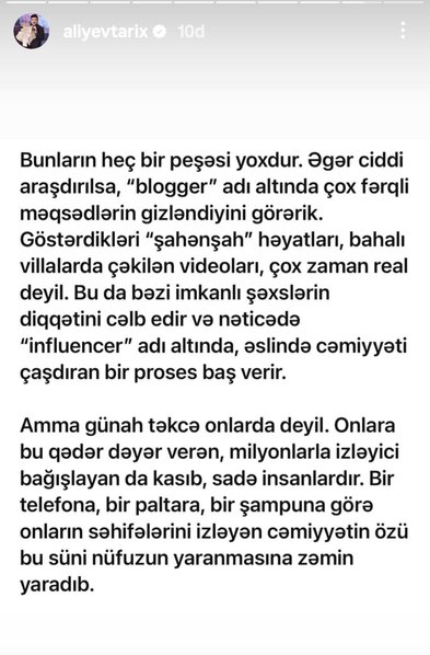Bir qarın yemək qarşılığında restoranlarda reklam çəkən blogerlər...' - Tolik
