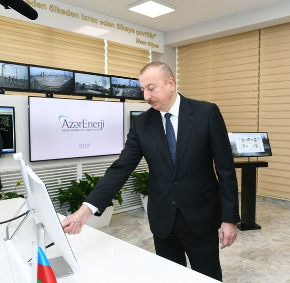 İlham Əliyev "Müşfiq" yarımstansiyasının istifadəyə verilmə mərasimində - FOTO