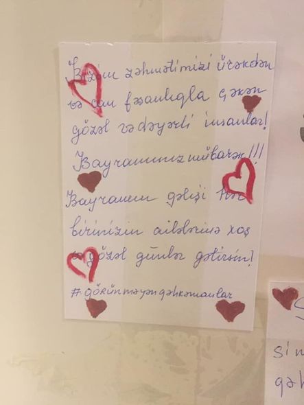 Karantindəki tələbələrimizdən təsirli addım - FOTO 