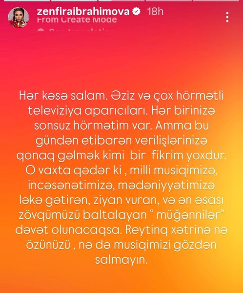 Verilişlərdən imtina etdi: 'Reytinq xətrinə musiqimizi gözdən salmayın