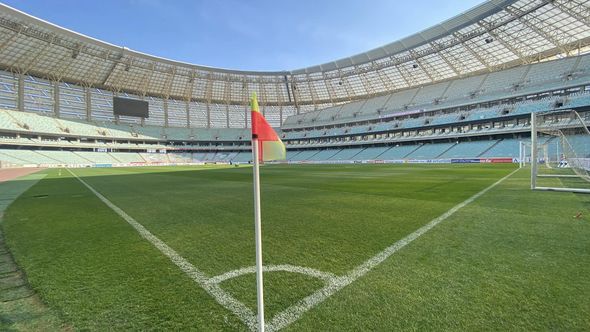 Bakı Olimpiya Stadionu Azərbaycan və Türkiyə bayraqları ilə bəzədilir - FOTO