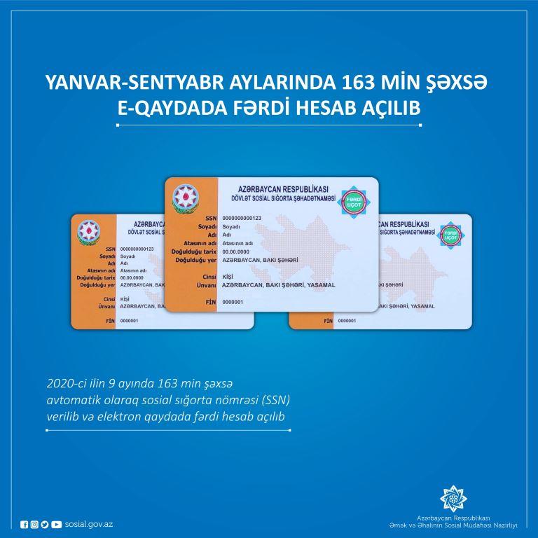 Cari ilin doqquz ayında 163 min şəxsə e-qaydada fərdi hesab açılıb 