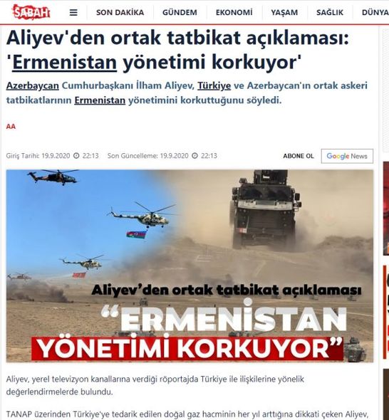 Türkiyə mediası Prezident İlham Əliyevin yerli televiziyalara müsahibəsindən yazır - FOTO