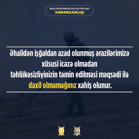 Daxili İşlər Nazirliyi və Baş Prokurorluqdan əhaliyə XƏBƏRDARLIQ - FOTO