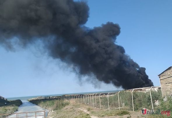 Sumqayıtda güclü yanğın - FOTO