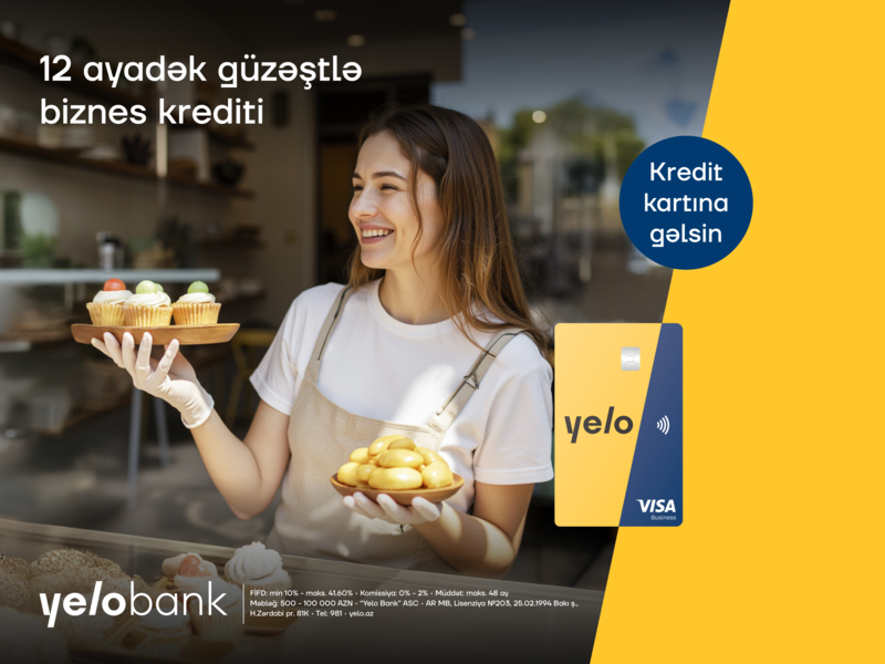 Biznesini böyütmək istəyənlərə Yelo Bank-dan sərfəli təklif