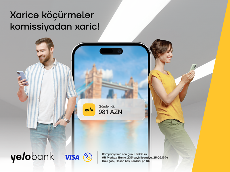 YeloApp-də komissiyasız xarici pulköçürmələri