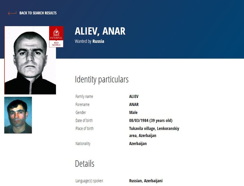 Rusiya azərbaycanlını Interpol xətti ilə axtarışa verdi - FOTO