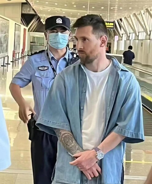 Messi Pekin aeroportunda saxlanıldı - FOTO