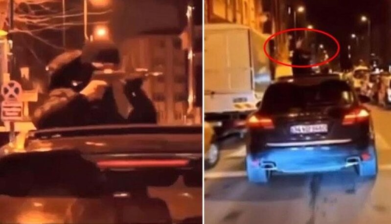 Lüks avtomobillə küçələri dolaşıb silahları ilə insanları qorxuya saldılar