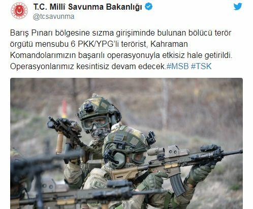 Türk ordusu HƏRƏKƏTƏ KEÇDİ: 6 terrorçu məhv edildi